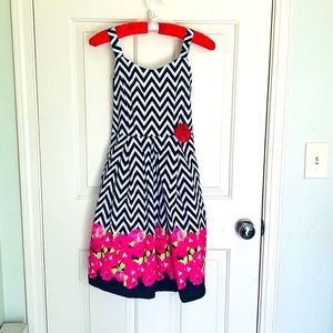 Disorderly Kids Chevron and Floral Dress. Sz 14